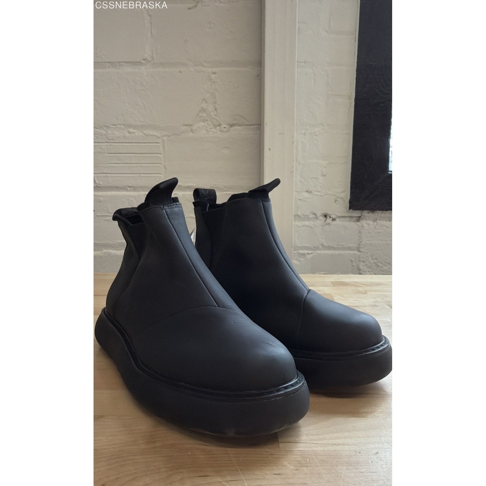 TOMS Black Alpargata Mallow Chelsea Boots Womens Chunky Platform Ankle - Size 9